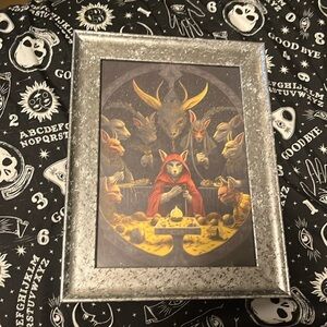 Weird Occult Halloween Animals Gathering 5x7 Framed Picture Horror